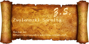 Zvolenszki Sarolta névjegykártya